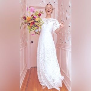 ASOS EDITION Olivia lace flutter sleeve wedding dress size 8